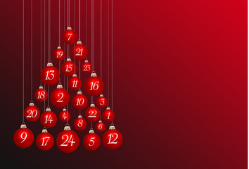 Poster - Adventskalender aus Christbaumkugeln