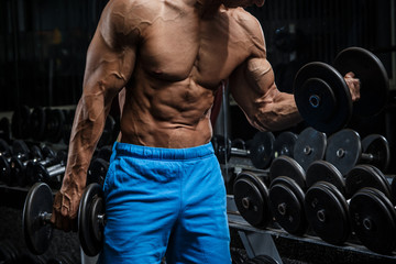 Man during workout in the gym