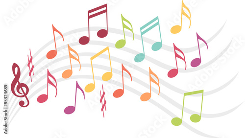 Notes De Musique Colorees Sur Une Portee Stock Vector Adobe Stock Notes De Musique Colorees Sur Une Portee Stock Vector Adobe Stock