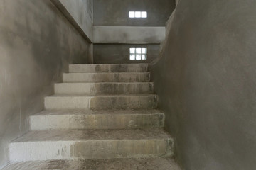 Poster - staircase cement concrete structure in residential house