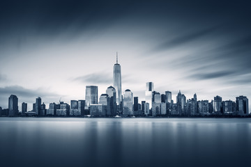 Fototapete - New York City Lower Manhattan with new One World Trade Center