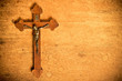 Catholic crucifix on wood