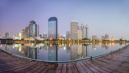 Large buildings cityscape in Bangkok , Thailand .