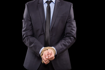 Businessmen tied hand