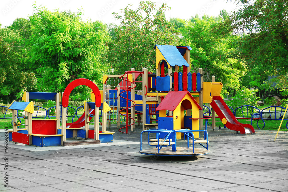 Colorful children playground in park