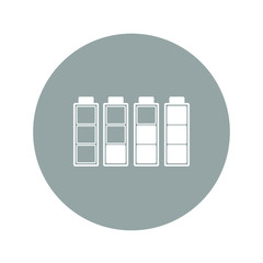Set of battery charge level indicators.