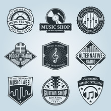 Set Of Vector Music Logo, Icons And Design Elements