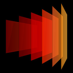 Poster - Perspective colorful abstract rectangles on black background