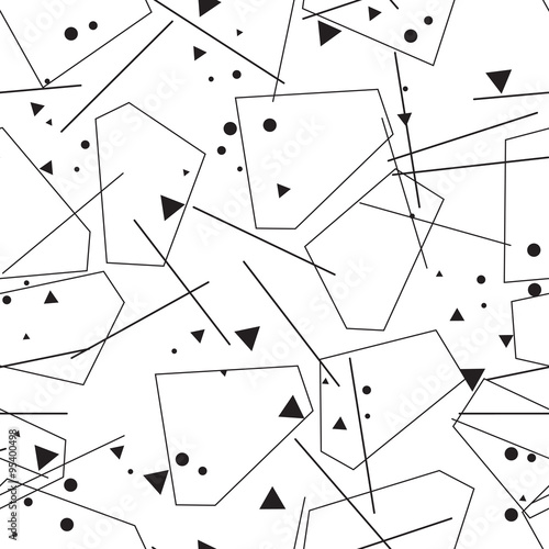 Tapeta ścienna Czarny biały geometryczny abstrakcyjny wzór bez szwu