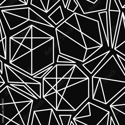 Tapeta ścienna Czarno-biały wektor geometryczny wzór