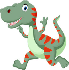 Wall Mural - Cute dinosaur cartoon running