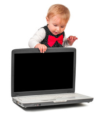 child playing a computer