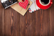 © Evgeny Karandaev - Valentines day toy heart, camera, coffee and mail