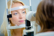 Woman having an eye test