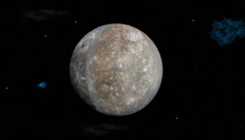 Planet Mercury On Stars Background