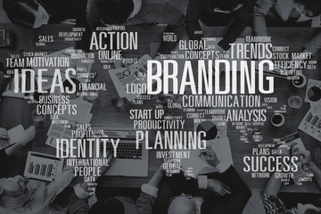Wall Mural - Branding Marketing Advertising Identity World Trademark Concept