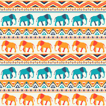 Animal Seamless Pattern Of Elephant