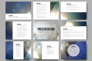 Wall Mural - set of 9 vector templates for presentation slides. colorful graphic design, abstract background