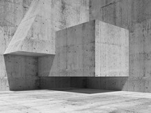 Abstract Concrete Interior Fragment, 3d Render