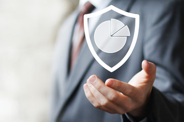 button diagram shield security virus icon business online