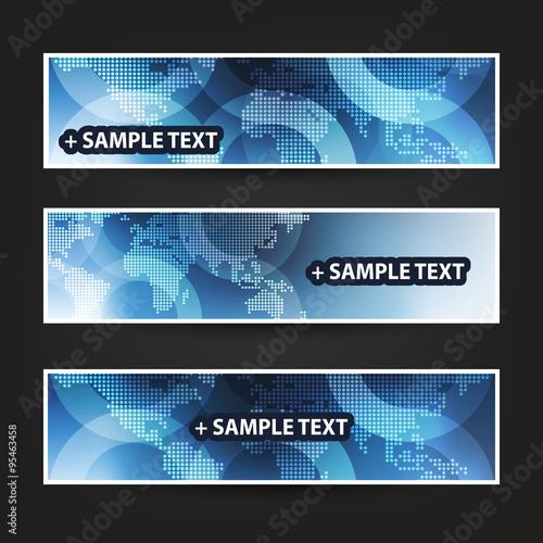 Set Of Horizontal Banner Background Designs Ad Banner Templates