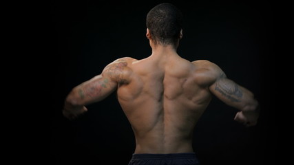 Wall Mural - Gorgeous muscular bodybuilder back