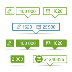 Aufkleber - Different web informers. Frames with icons and digits