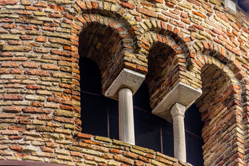 Wall Mural - details of cylindrical bell tower of the IX century