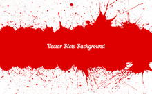 Vector Red Ink Splashes With Space For Text Over White