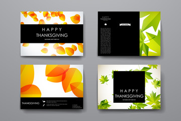 Wall Mural - Set of modern design banner template in autumn style