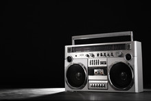 Retro Ghetto Music Blaster Isolated On Black With Clipping Path