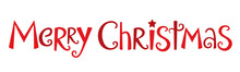 MERRY CHRISTMAS Banner In Festive Handdrawn Font
