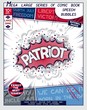 Patriot. Explosion in comic style with lettering and realistic puffs smoke. 3D vector pop art speech bubble