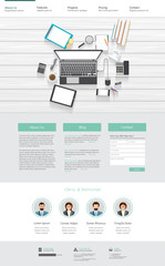 Wall Mural - modern flat website template, vector.