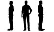 Leinwandbild Motiv silhouettes of a men