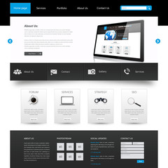 Wall Mural - Modern Clean Business Website Template Design, Editable Vector Illustration.