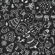 © natality - Seamless pattern of hand drawn sketchy christmas elements