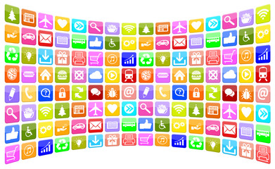 Wall Mural - application apps app icon icons sammlung für handy oder smartph