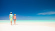 © el.rudakova - Couple in bright clothes having fun at tropical beach