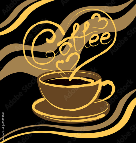 Obraz w ramie Vector Coffee Cup
