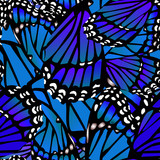 Seamless butterfly pattern in blue