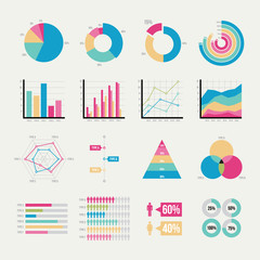 graph elements of business with flat design