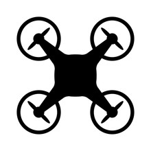 Civilian Aerial Drone Flat Icon For Apps And Websites
