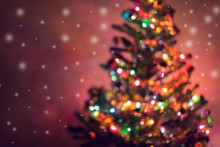 Christmas Background, Image Blur Bokeh Defocused Lights
