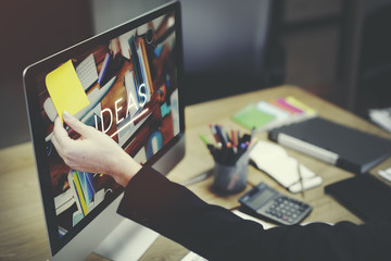 Wall Mural - working office desk workplace workspace concept
