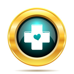 Sticker - Cross with heart icon