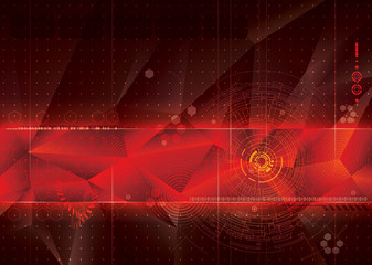 Aufkleber - Abstract technology red background design. 