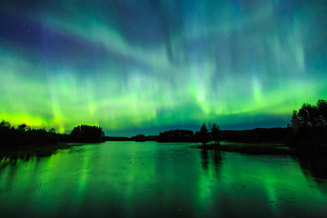 northern lights (aurora borealis) in the sky