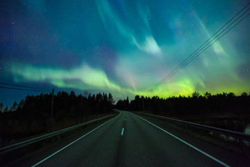 Wall Mural - Northern lights (Aurora borealis) in the sky