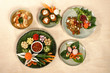 healthy thai food set and snack luxury serve and decoration 